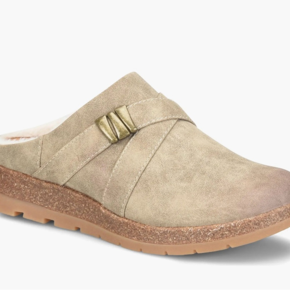 Elegant Beige Mules with Gold Accent